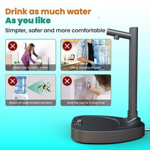 Automatic Water Dispenser with Stand – Rechargeable Desktop Water Bottle Pump - Image 6