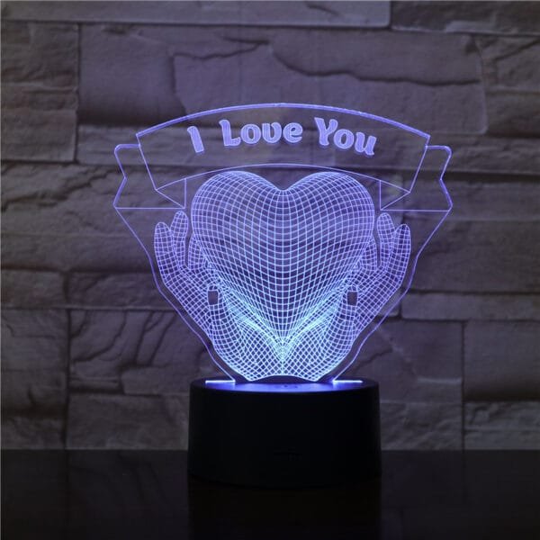 Valentine's Day 3D Night Light - Hands Holding Love - Image 6