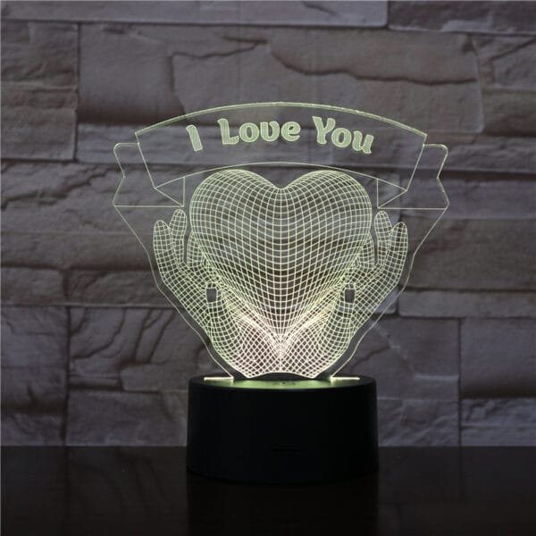 Valentine's Day 3D Night Light - Hands Holding Love - Image 4