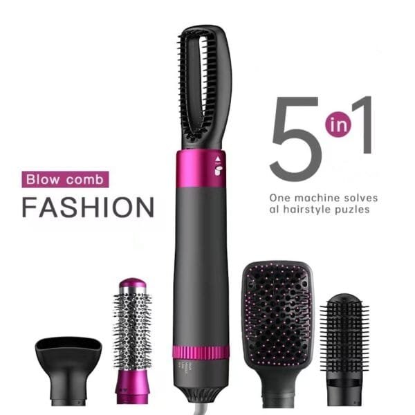 5-in-1 Professional Hair Dryer Brush, Straightener, Curler, and Styling Tool - Image 2