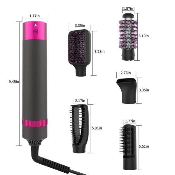 5-in-1 Professional Hair Dryer Brush, Straightener, Curler, and Styling Tool - Image 5