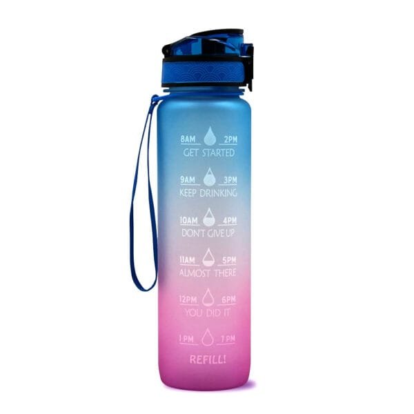 1L Tritan Water Bottle with Time Marker, Leakproof Motivational Fitness Bottle - Image 5