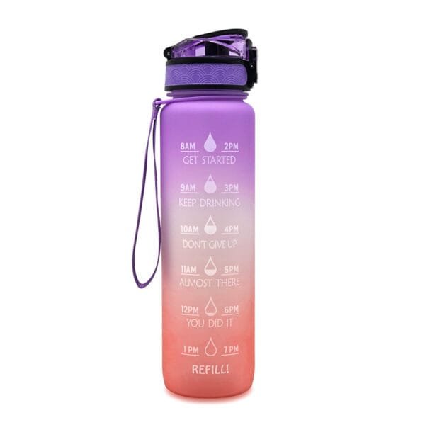 1L Tritan Water Bottle with Time Marker, Leakproof Motivational Fitness Bottle - Image 9