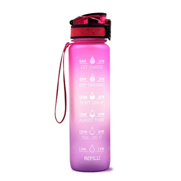 1L Tritan Water Bottle with Time Marker, Leakproof Motivational Fitness Bottle - Image 7