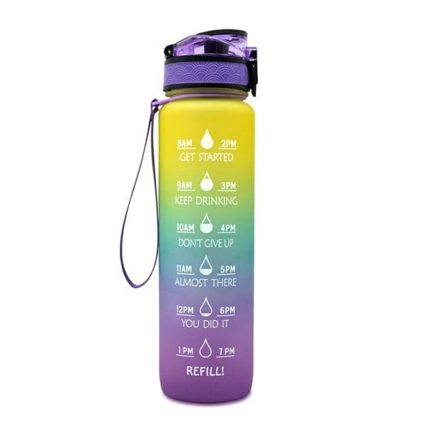 1L Tritan Water Bottle with Time Marker, Leakproof Motivational Fitness Bottle - Image 10