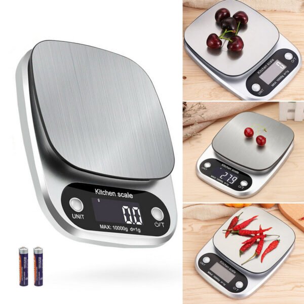 Digital Kitchen Scale – 22lbs Capacity, Stainless Steel, for Food & Diet - Image 4