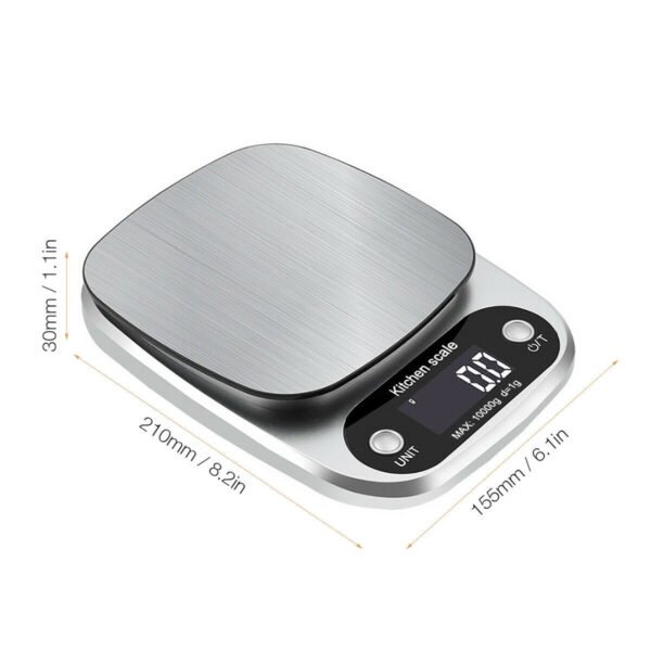 Digital Kitchen Scale – 22lbs Capacity, Stainless Steel, for Food & Diet - Image 9