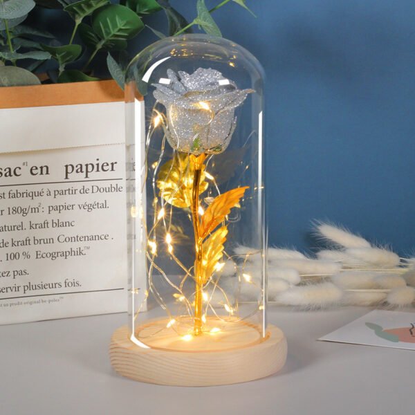 Eternal Rose with LED Light – Valentine's Day Gift in Glass for Her - Image 2