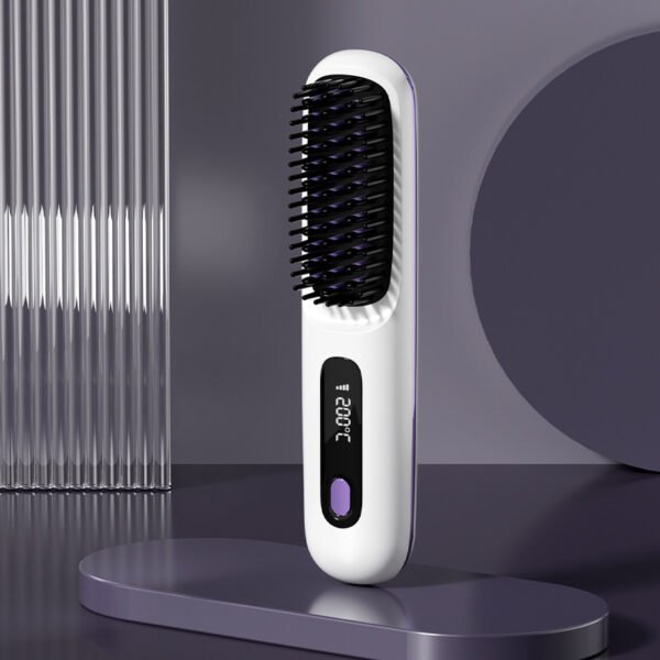 2-in-1 Wireless Hair Straightener & Curler Brush – Portable USB Charging - Image 9