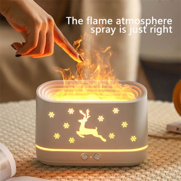 Elk Flame Humidifier & Diffuser – Quiet Atmosphere Lamp for Christmas Decor - Image 5