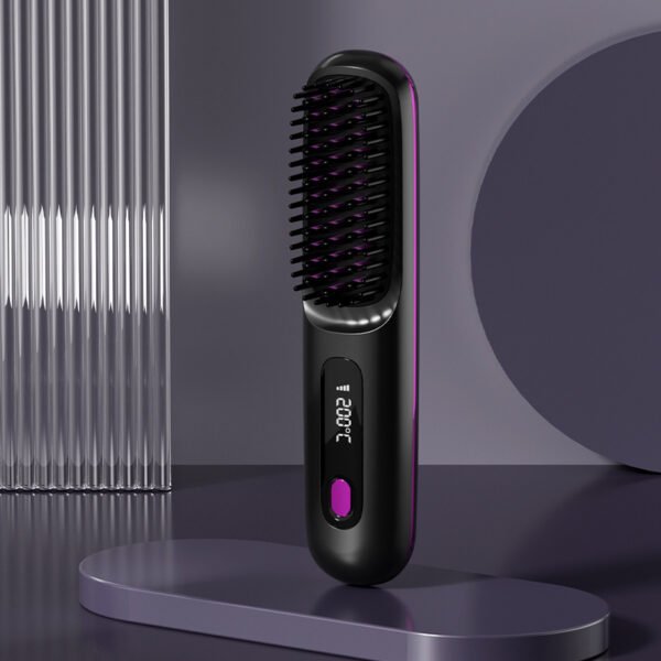 2-in-1 Wireless Hair Straightener & Curler Brush – Portable USB Charging - Image 8