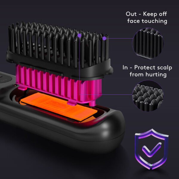 2-in-1 Wireless Hair Straightener & Curler Brush – Portable USB Charging - Image 6