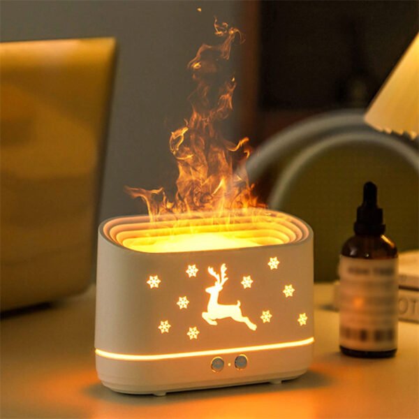 Elk Flame Humidifier & Diffuser – Quiet Atmosphere Lamp for Christmas Decor - Image 2