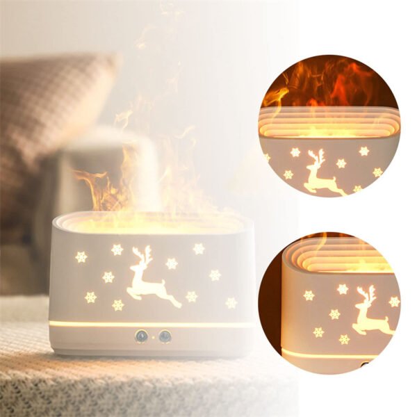 Elk Flame Humidifier & Diffuser – Quiet Atmosphere Lamp for Christmas Decor - Image 6