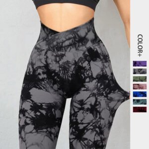 Women's Seamless Sport Leggings - Tie Dye Print