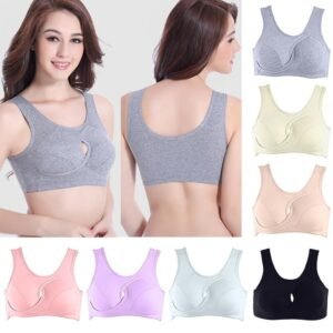 Plus Size Women's Cotton Bra – Wire-Free, Removable Padding