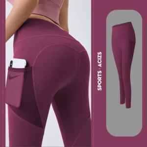 High-Waist Yoga Leggings with Pockets – Tummy Control & Stretch