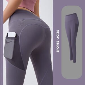 High-Waist Yoga Leggings with Pockets – Tummy Control & Stretch