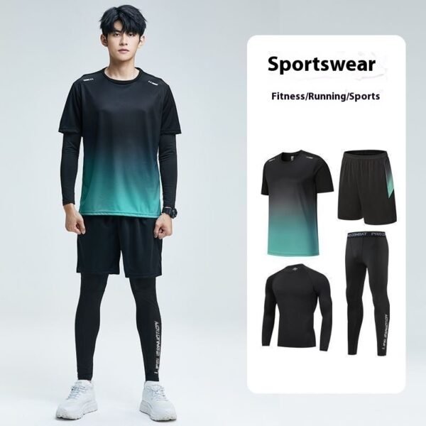 Men’s Quick-Dry 4-Piece Sports Outfit – Training & Running Set - Image 4