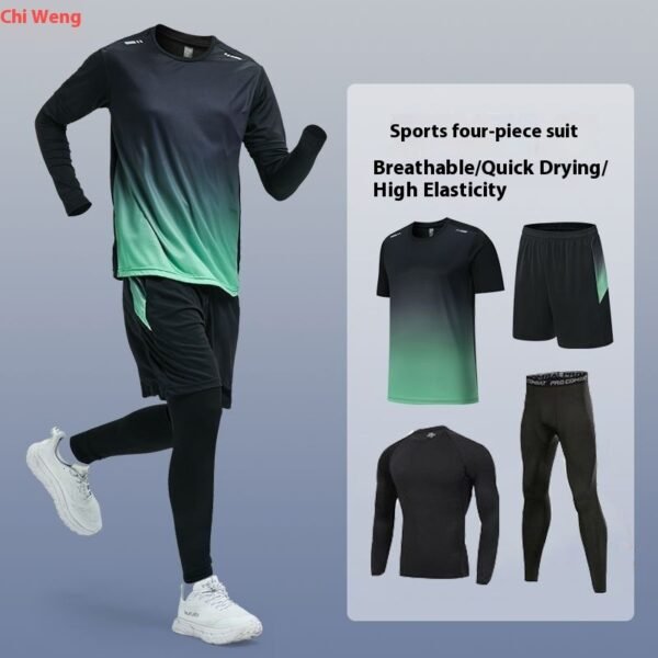 Men’s Quick-Dry 4-Piece Sports Outfit – Training & Running Set - Image 2