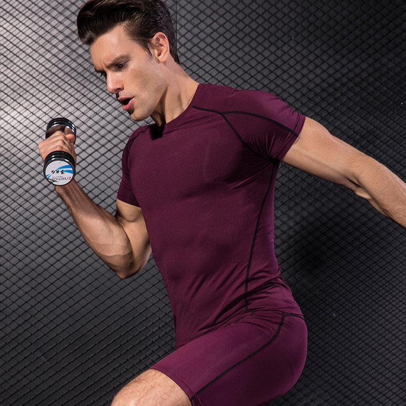 Men's PRO Tight Short Sleeve Fitness Exercise - Image 3