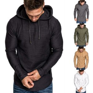 Men’s Hoodie Sweatshirt – Casual Slim Fit, Long Sleeve Pullover