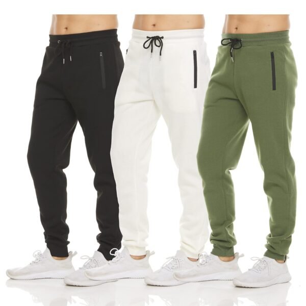 Men's Athletic Joggers with Zipper Pockets - Tapered Running Pants - Image 3