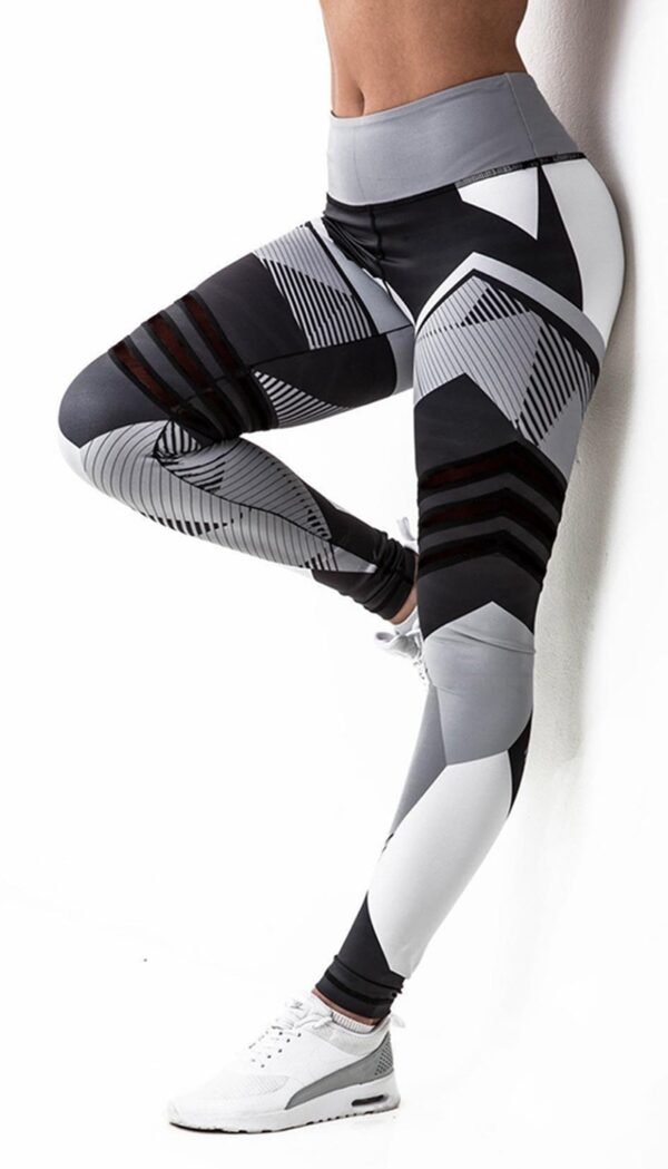 Women’s Reflective Printed Yoga Leggings – Quick-Dry Compression Fitness Pants - Image 2