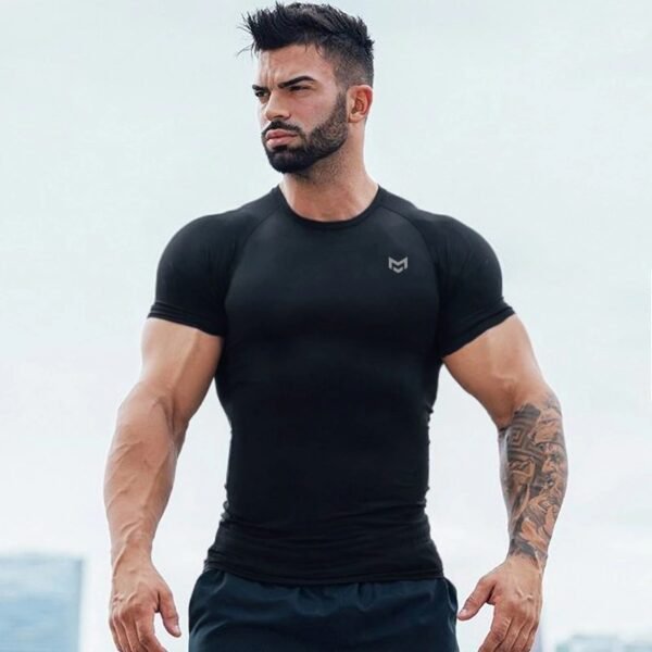 Men’s Quick-Dry Gym T-Shirt – Short Sleeve Sports Top - Image 4