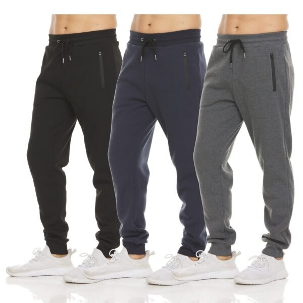 Men's Athletic Joggers with Zipper Pockets - Tapered Running Pants - Image 4