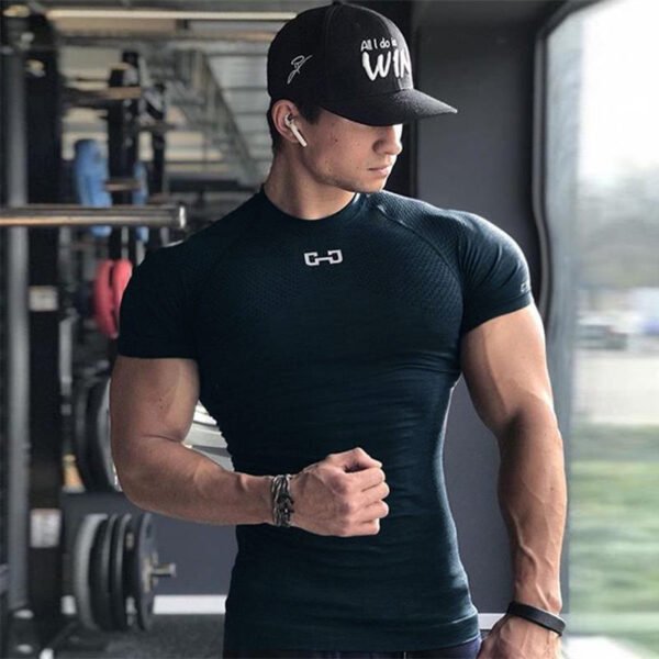 Men’s Quick-Dry Gym T-Shirt – Short Sleeve Sports Top - Image 3