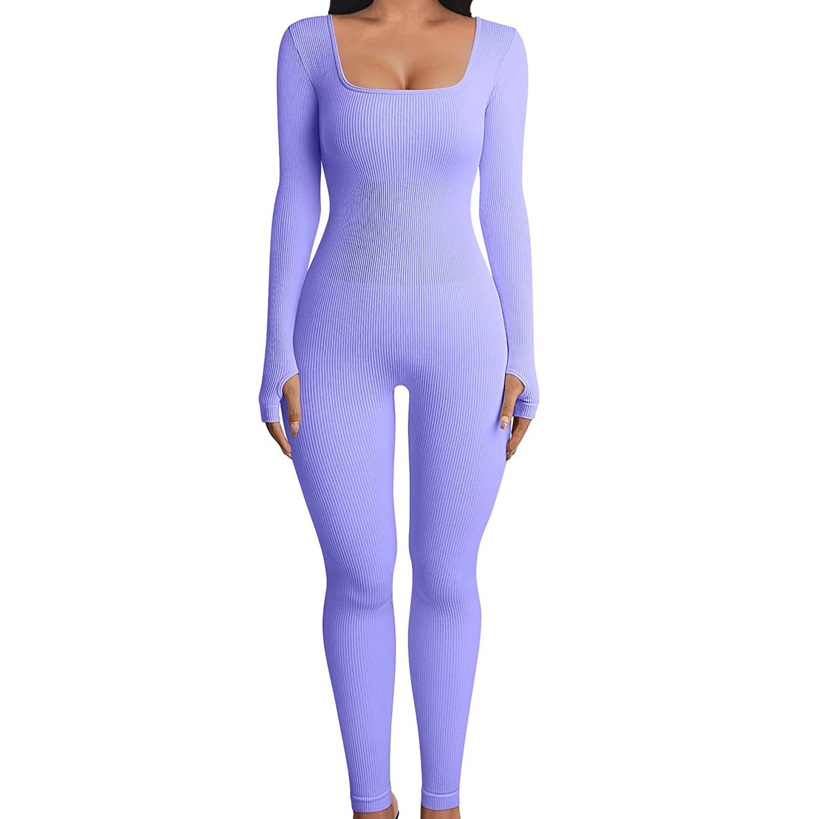Women’s Slim Fit Square Collar Jumpsuit - Image 3