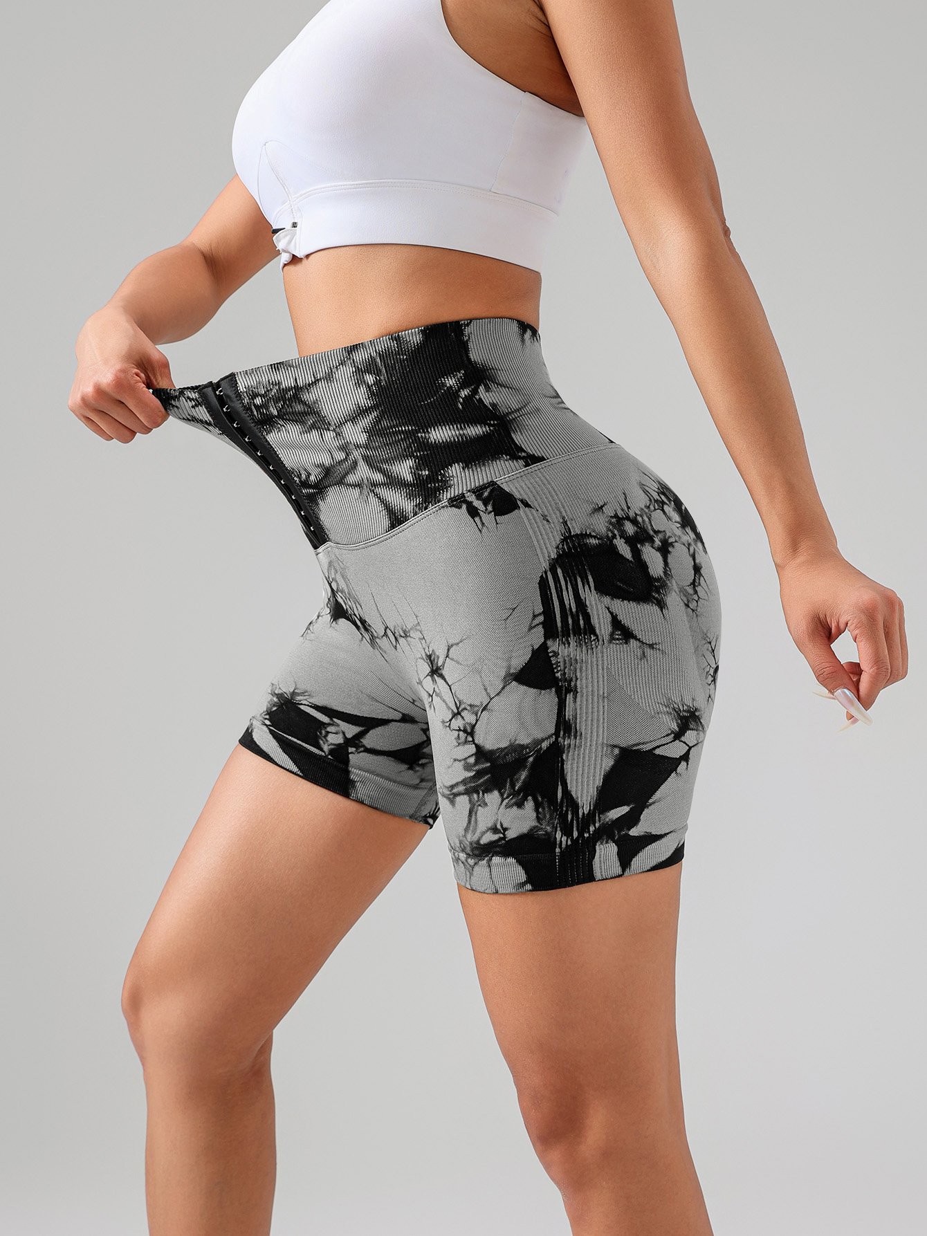 Women’s Tie-Dye High-Waist Sports Shorts – Everyday Activewear - Image 10
