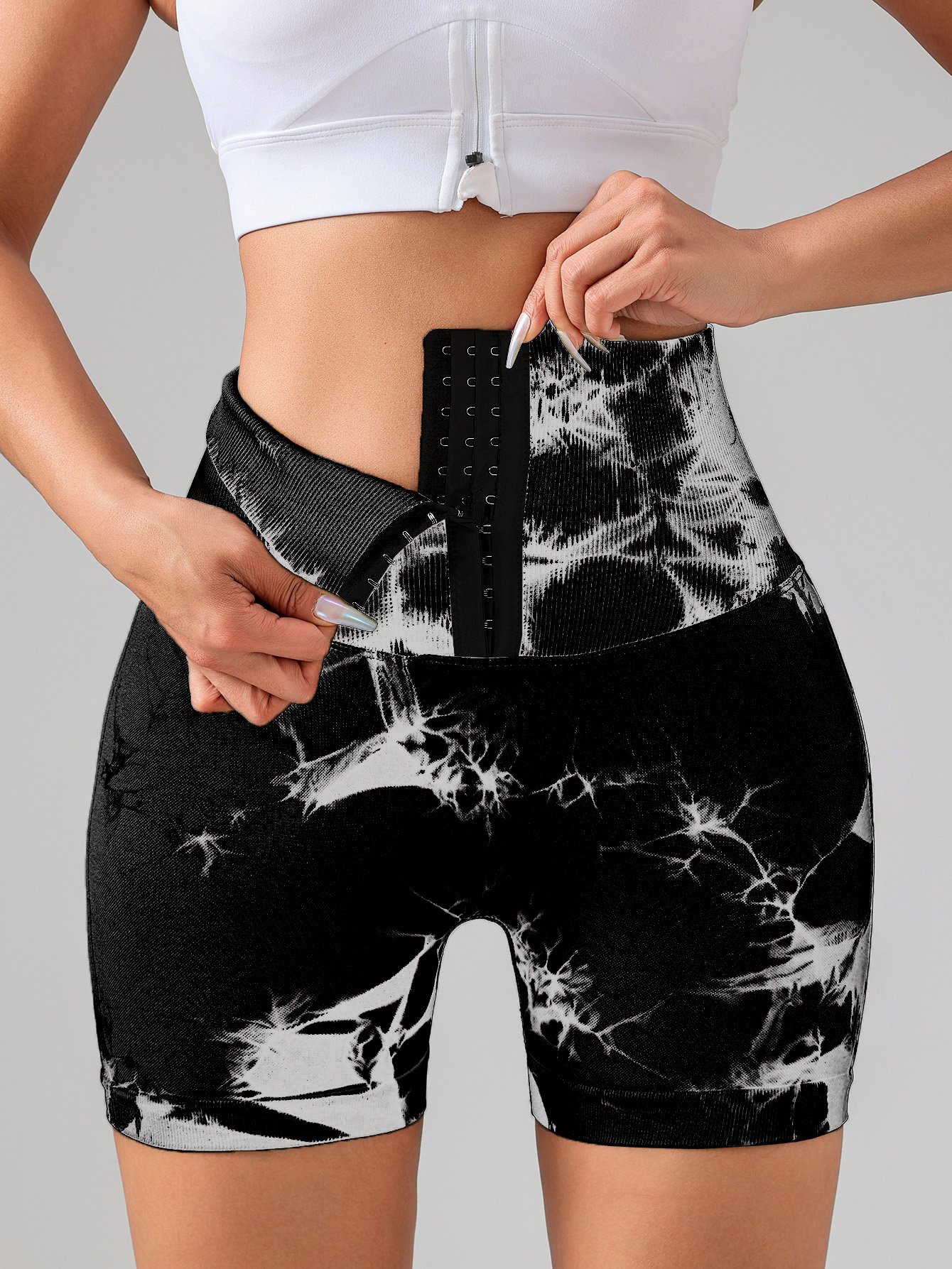 Women’s Tie-Dye High-Waist Sports Shorts – Everyday Activewear - Image 8