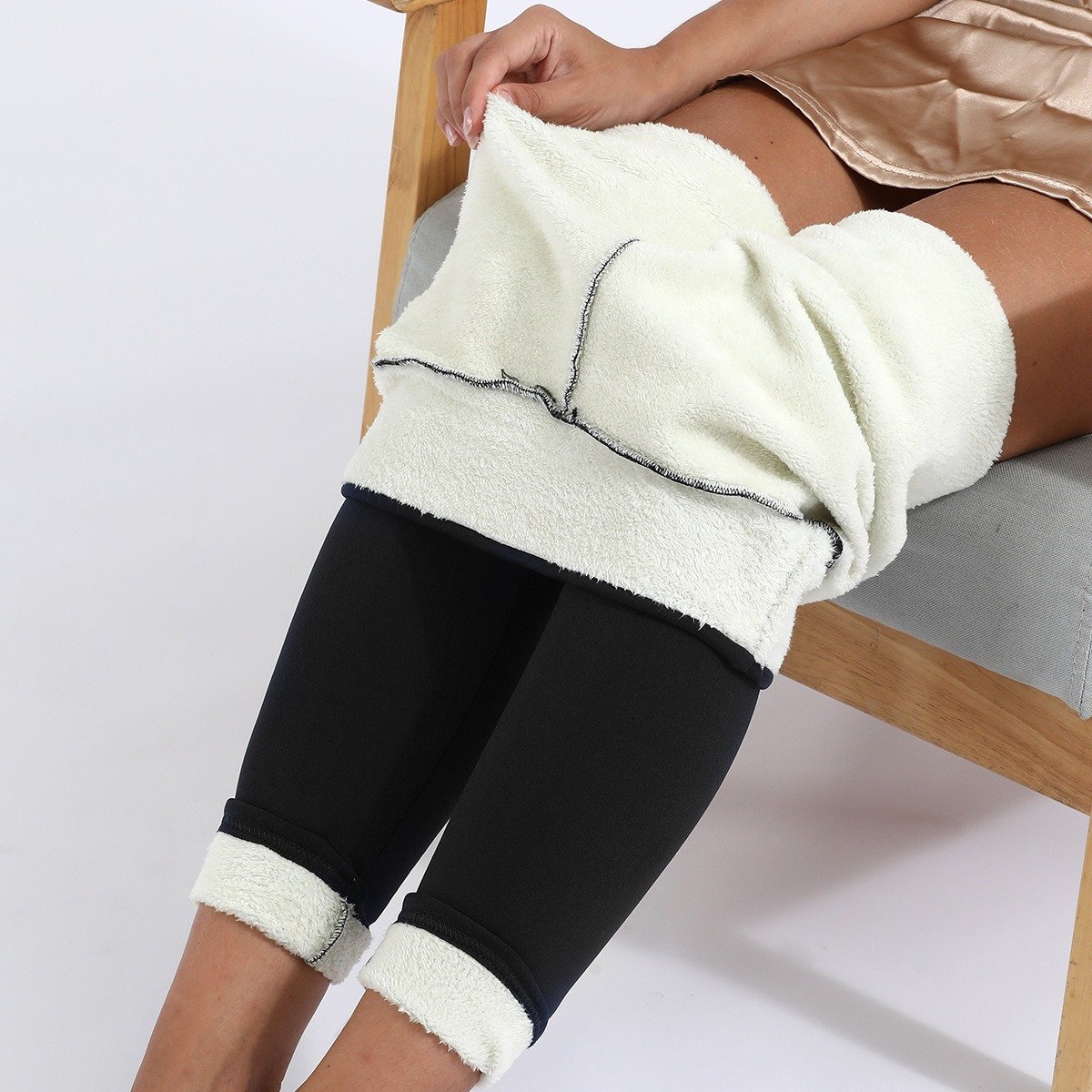 Oversized Cashmere Tight Thermal Pants Autumn And Winter Cashmere Leggings For Women - Image 3
