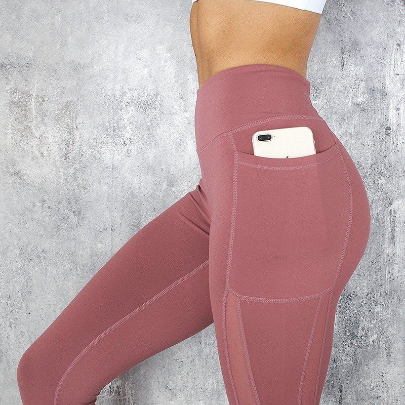 Women High Waist Pocket Leggings Solid Color - Image 3
