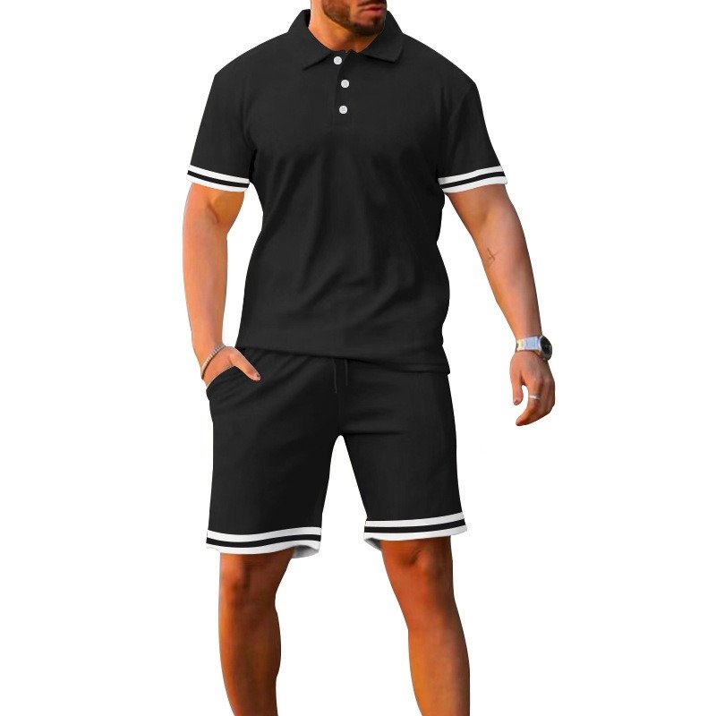 Lapel Short-sleeved Shorts Two-piece Sports And Leisure Men's Suit - Image 8