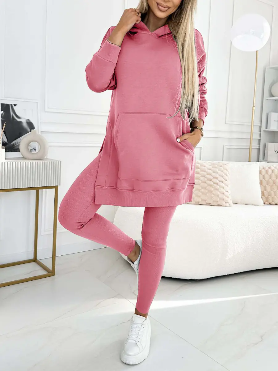 Sports Casual Hooded Sweater Thickened Underwear Leggings Two-piece Suit - Image 6